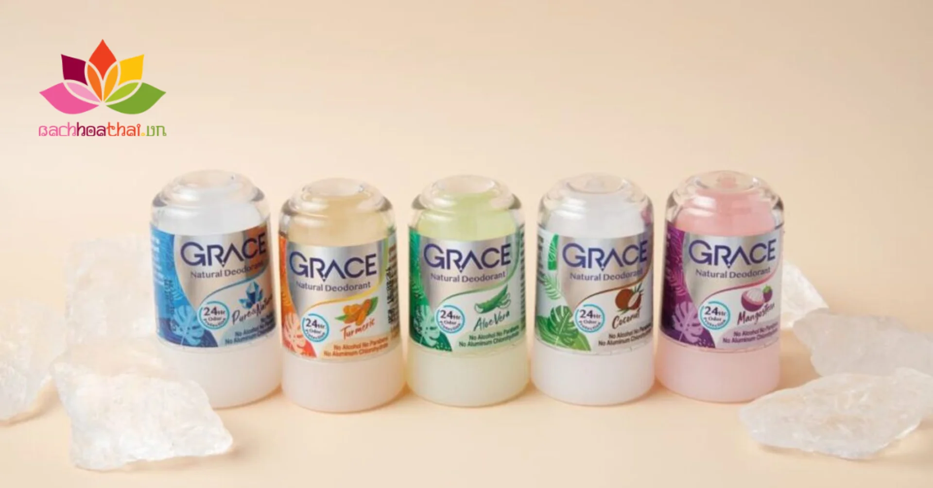 Review lăn khử mùi đá khoáng Grace Natural Deodorant - Cứu tính giải quyết "viêm cánh" mùa hè 