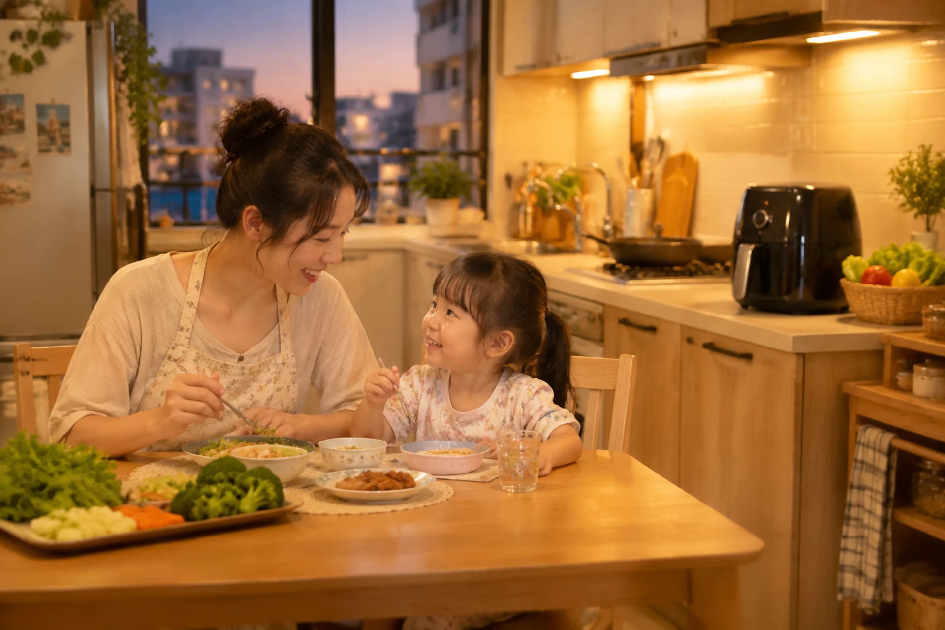 Bếp tối gọn: chiên ít dầu, hết mùi, rau tươi 7 ngày