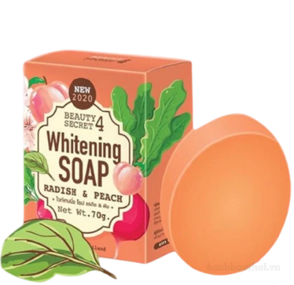 Xà phòng trị rạn làm trắng da Beauty Secret 4 Whitening Soap Radish & Peach ảnh 1