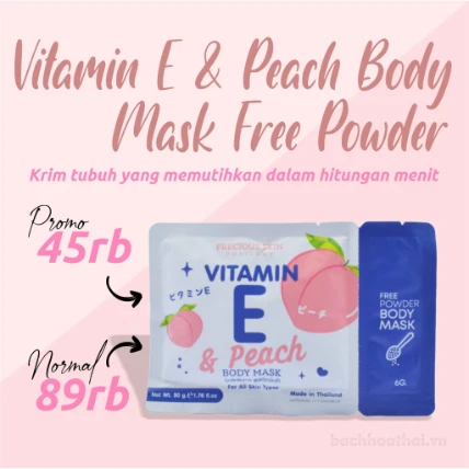 Ủ trắng toàn thân Vitamin E & Peach Body Mask Thái Lan ảnh 3
