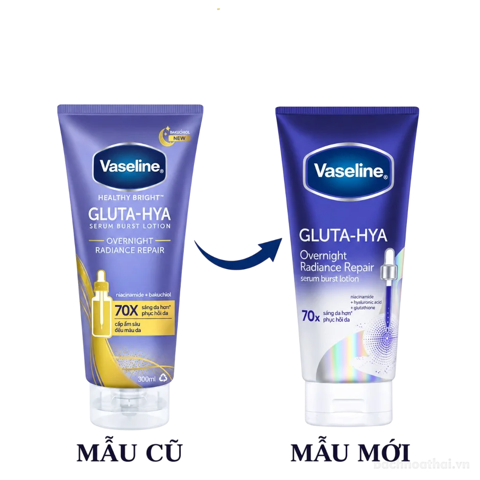 Sữa dưỡng thể trắng da, mờ thâm đều màu da Vaseline Healthy Bright Gluta-Hya Serum Burst ảnh 19