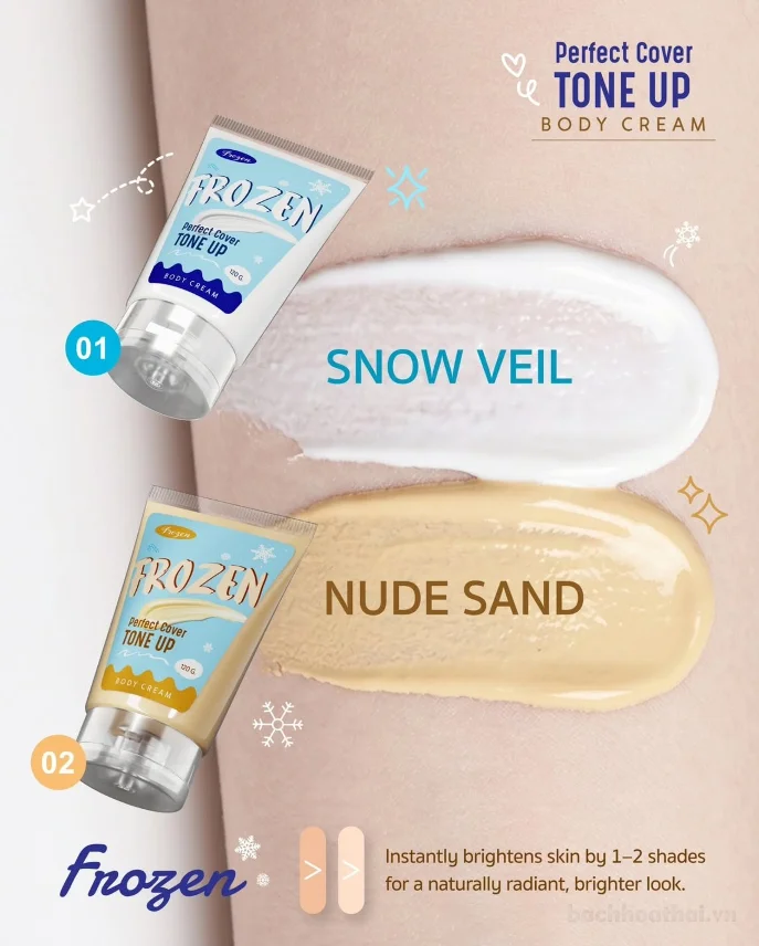 Kem makeup nâng tone body Frozen Perfect Cover Tone Up Body Cream 120g ảnh 3