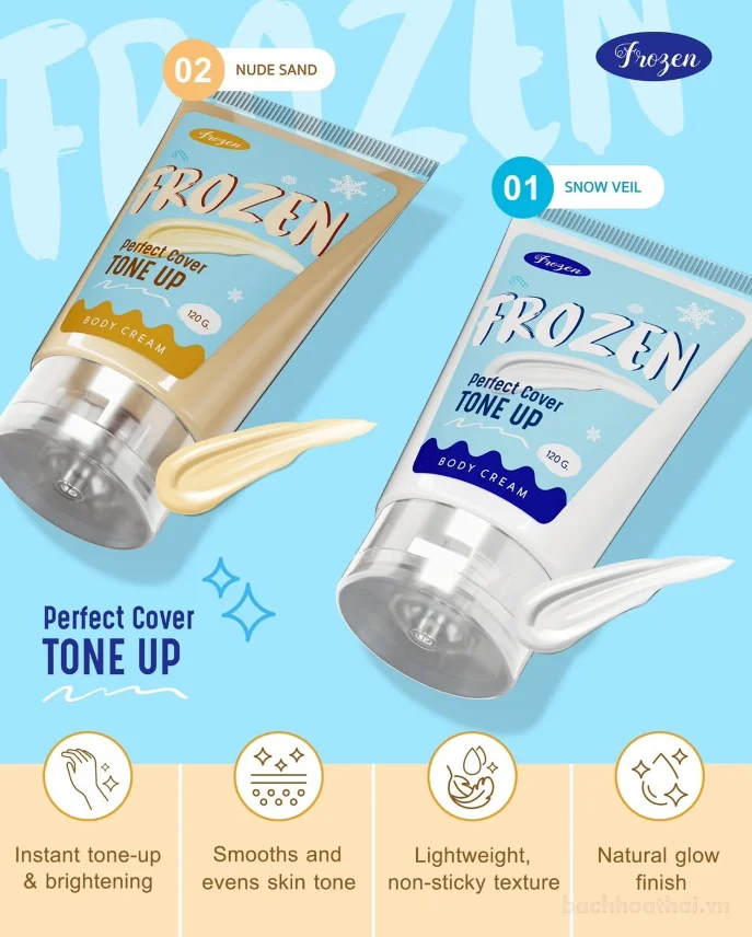 Kem makeup nâng tone body Frozen Perfect Cover Tone Up Body Cream 120g ảnh 4