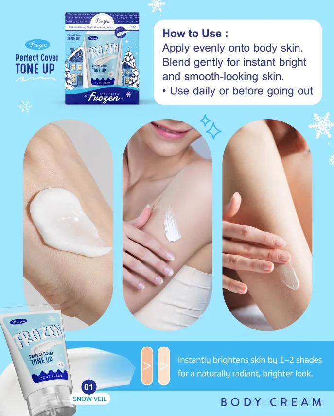 Kem makeup nâng tone body Frozen Perfect Cover Tone Up Body Cream 120g ảnh 5