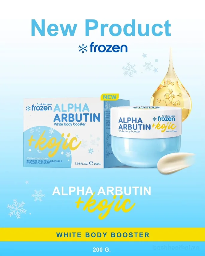 Kích trắng Frozen Alpha Arbutin + Kojic White body booster 200gr ảnh 5