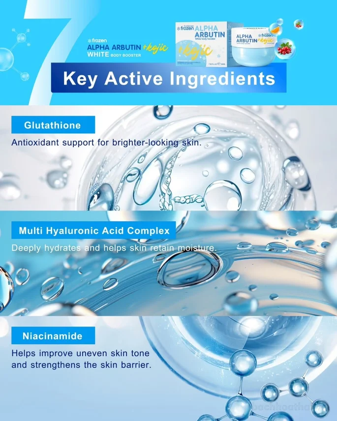 Kích trắng Frozen Alpha Arbutin + Kojic White body booster 200gr ảnh 8