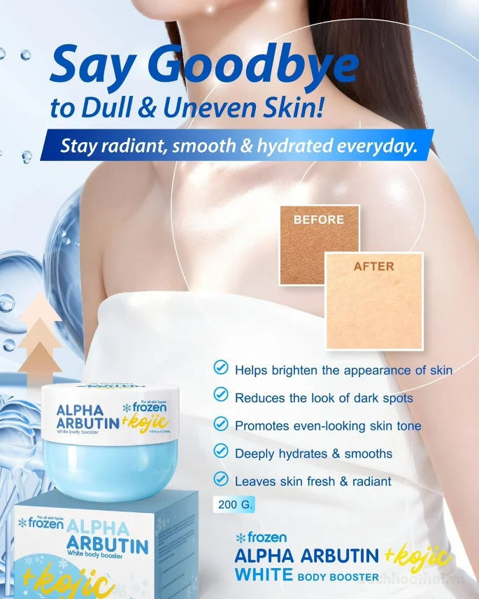Kích trắng Frozen Alpha Arbutin + Kojic White body booster 200gr ảnh 9