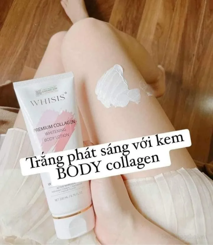Kem Dưỡng Thể Trắng Da WHISIS Chống Nắng - Premium Collagen Whitening Body Lotion 200ml ảnh 4