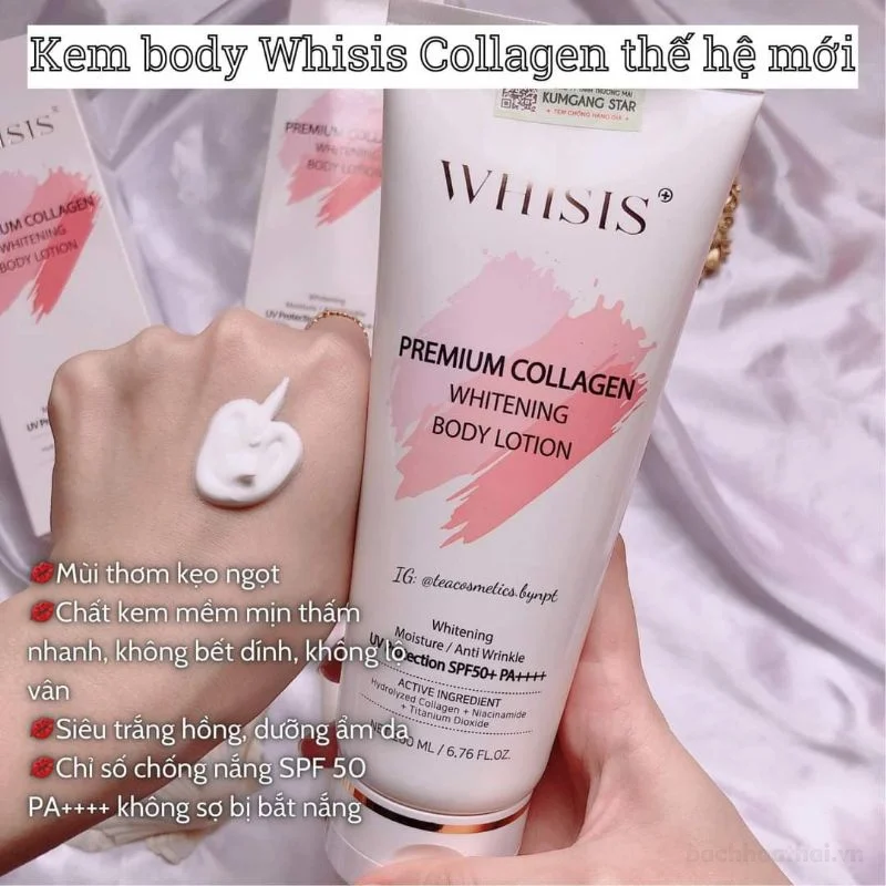 Kem Dưỡng Thể Trắng Da WHISIS Chống Nắng - Premium Collagen Whitening Body Lotion 200ml ảnh 11