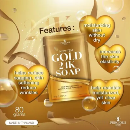 Xà phòng trắng da vàng Gold 24K Soap Thái Lan ảnh 2