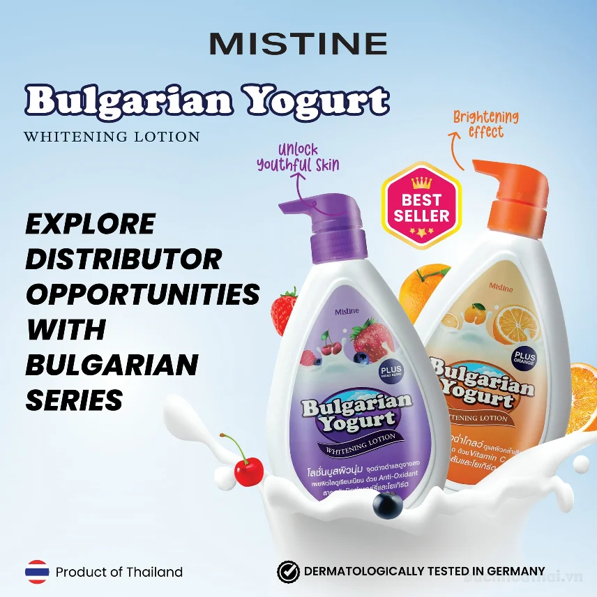 Sữa tắm dưỡng trắng da MISTINE BULGARIAN YOGURT Shower Cream  ảnh 2