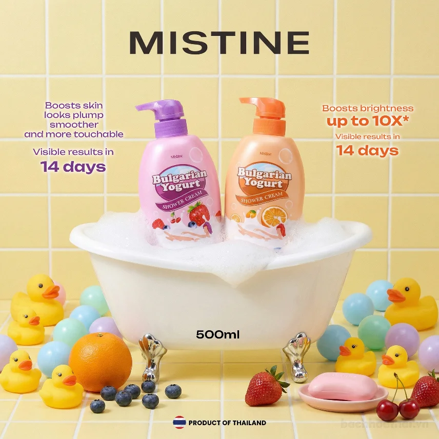 Sữa tắm dưỡng trắng da MISTINE BULGARIAN YOGURT Shower Cream  ảnh 3