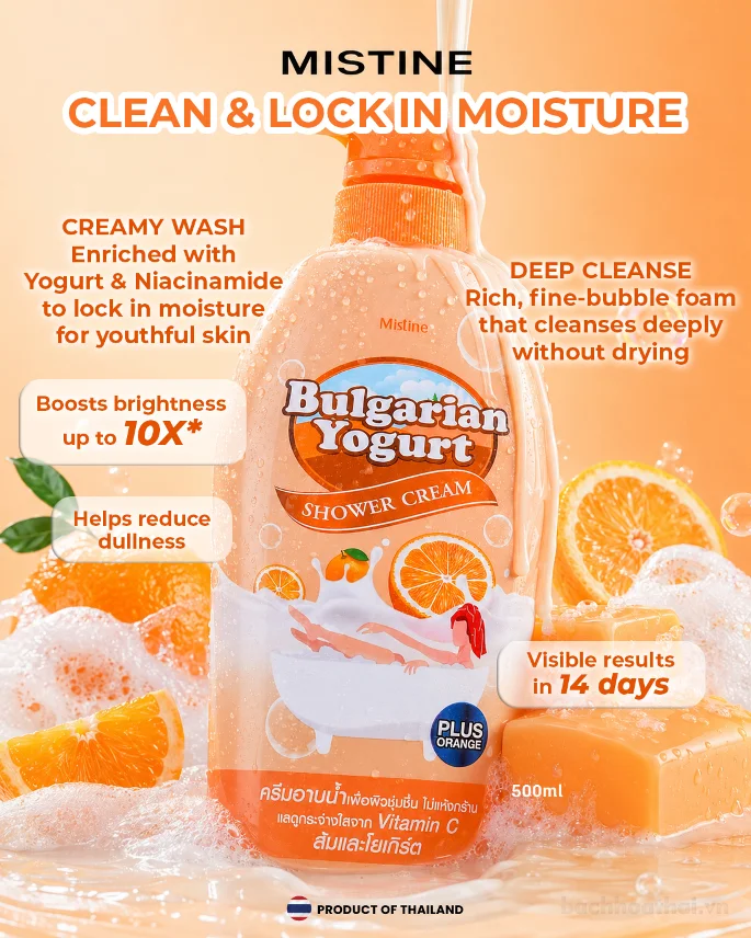 Sữa tắm dưỡng trắng da MISTINE BULGARIAN YOGURT Shower Cream  ảnh 4