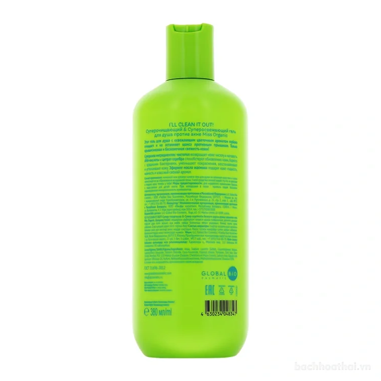 Sữa tắm giảm mụn lưng Body MISS ORGANIC – I’LL CLEAN IT OUT 380ml  ảnh 6