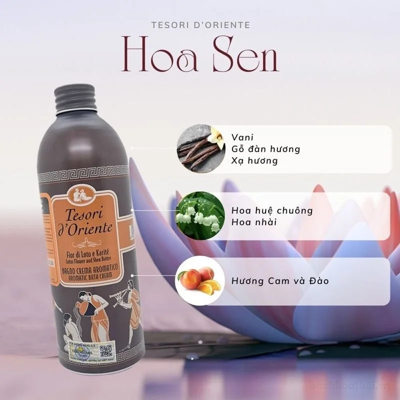 Sữa tắm Tesori D'Oriente Ayurveda hương hước hoa Ý 500ml ảnh 11