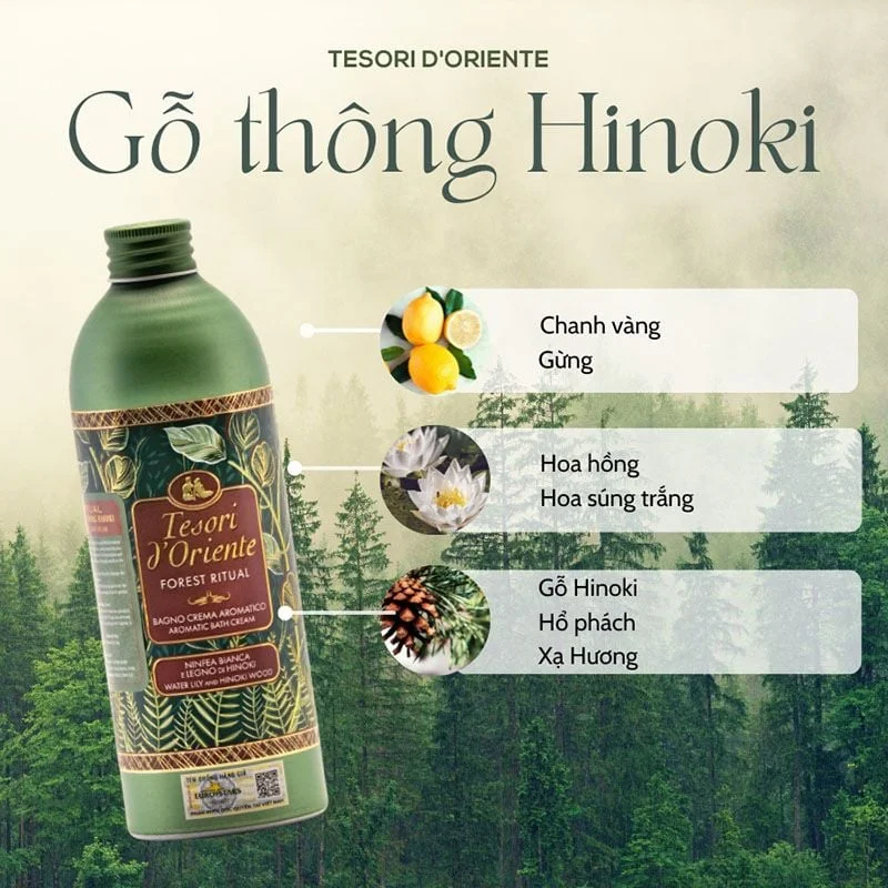Sữa tắm Tesori D'Oriente Ayurveda hương hước hoa Ý 500ml ảnh 13