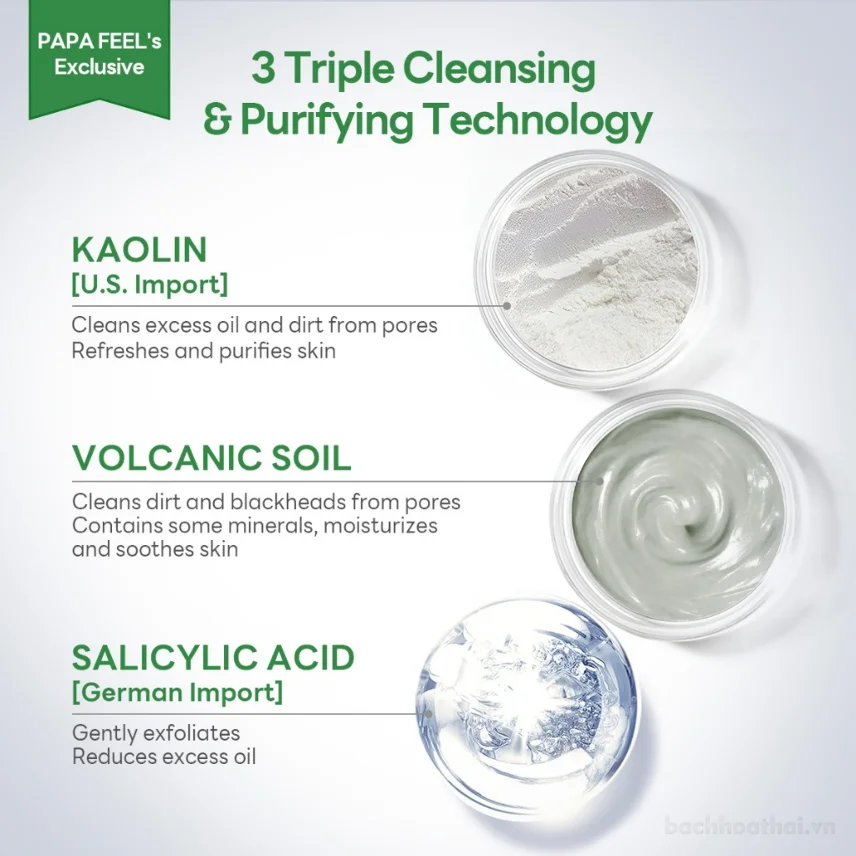 Mặt nạ đất sét làm sạch sâu Papa Feel Alaska Volcano Deep Cleansing Clay Mask ảnh 9