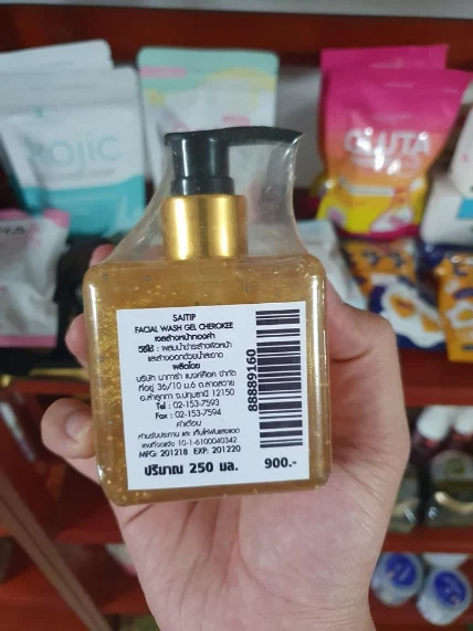 Sữa rửa mặt cao cấp Saitip Facial Wash Gel bụi vàng và ngọc trai ảnh 3