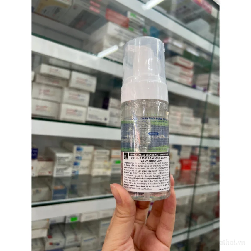 Bọt rửa mặt VITARA Facial Cleansing Mousse Foam cho da mụn và da nhạy cảm  ảnh 3