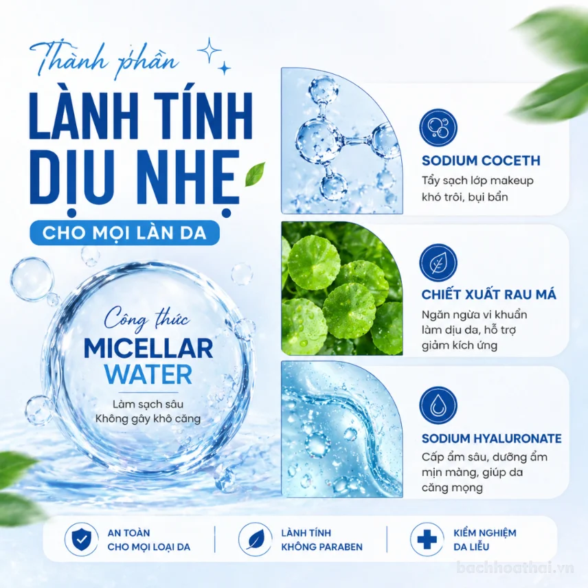 Nước tẩy trang Compliment Micella Water làm sạch sâu dành cho da mụn, nhạy cảm 400ml ảnh 3