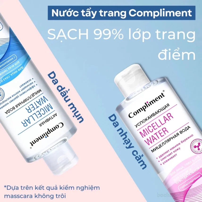 Nước tẩy trang Compliment Micella Water làm sạch sâu dành cho da mụn, nhạy cảm 400ml ảnh 7