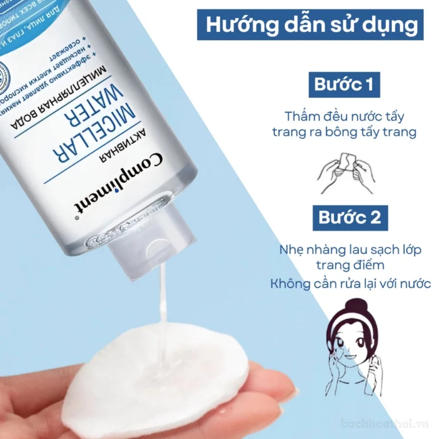 Nước tẩy trang Compliment Micella Water làm sạch sâu dành cho da mụn, nhạy cảm 400ml ảnh 8