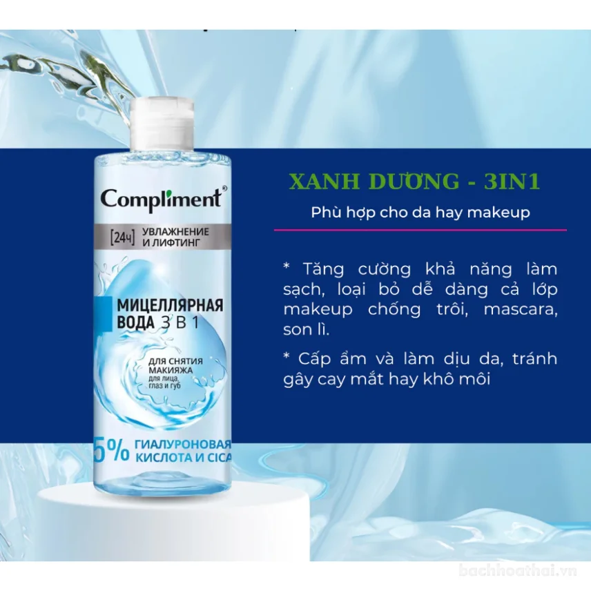 Nước tẩy trang Compliment Micella Water làm sạch sâu dành cho da mụn, nhạy cảm 400ml ảnh 9