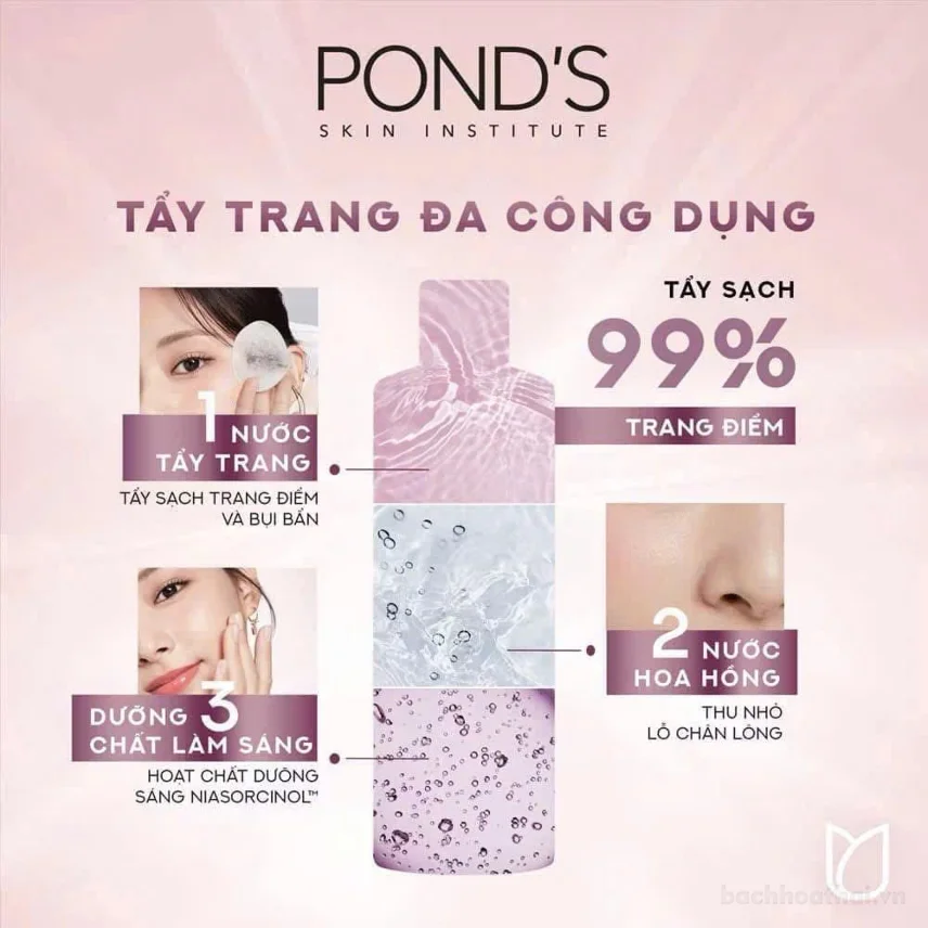 Nước tẩy trang dưỡng sáng Pond's  Micellar Miracle Warter 235ml ảnh 6