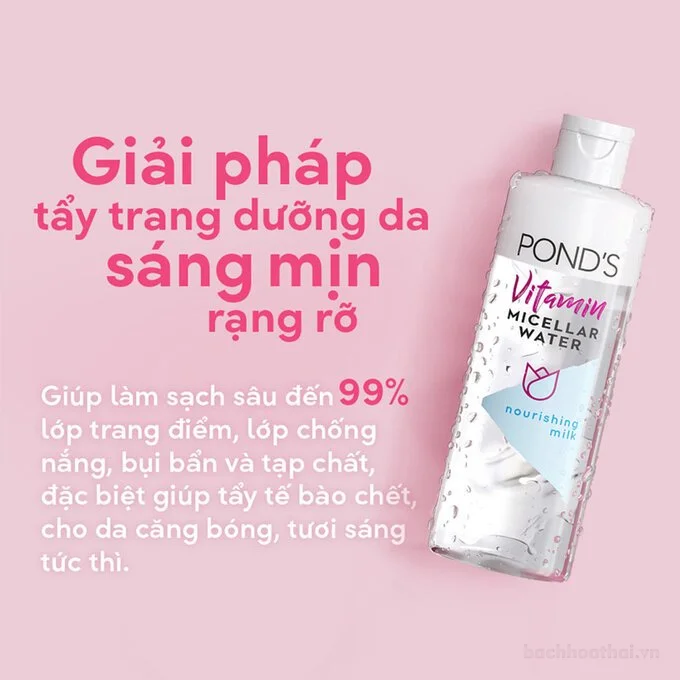 Nước tẩy trang dưỡng sáng Pond's  Micellar Miracle Warter 235ml ảnh 11
