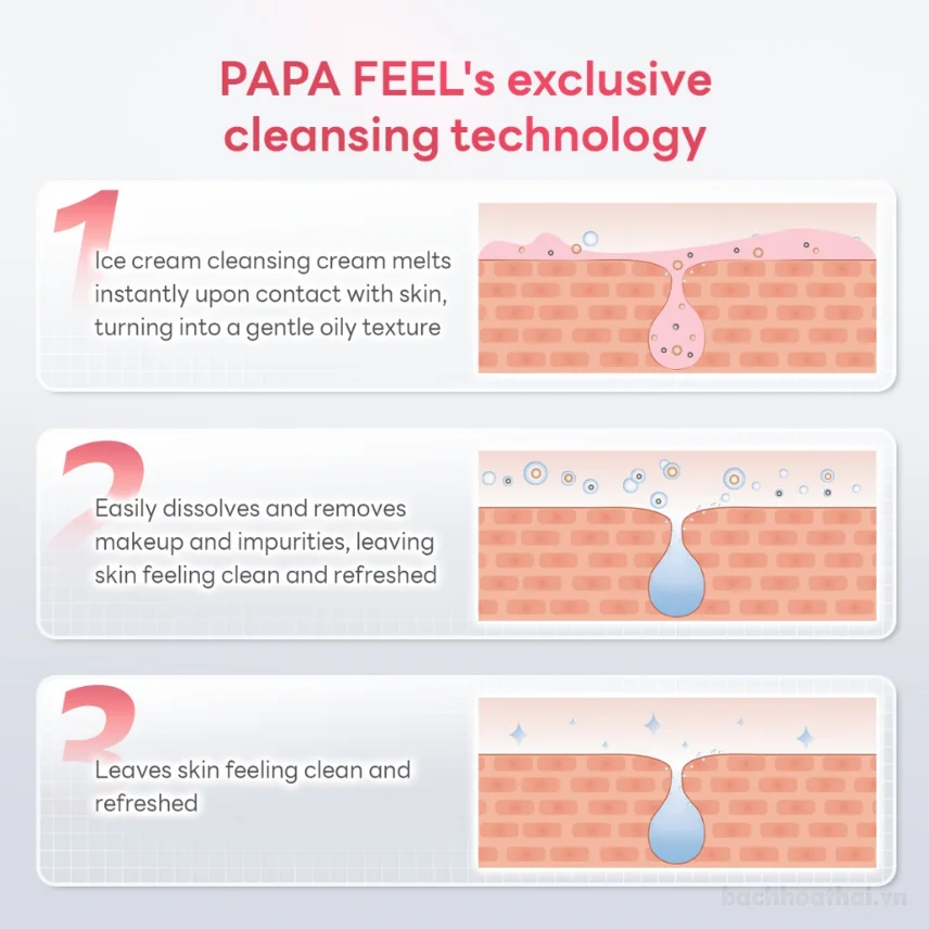 Kem tẩy trang Papa Feel Ceramide Ice Cream Cleansing Balm 40gr ảnh 5