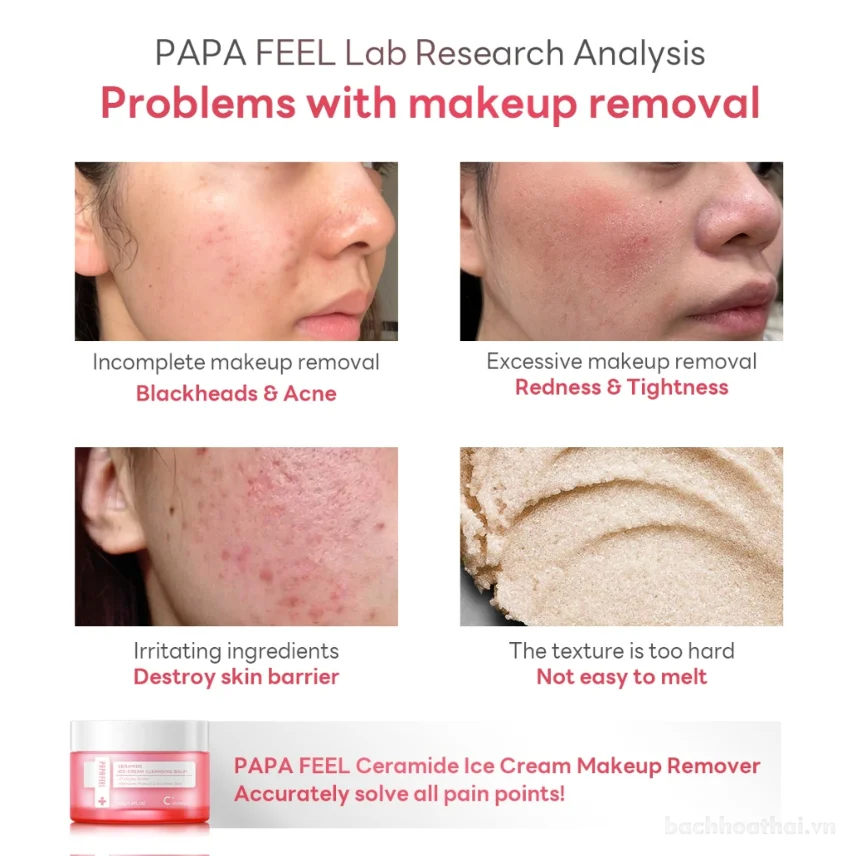 Kem tẩy trang Papa Feel Ceramide Ice Cream Cleansing Balm 40gr ảnh 7