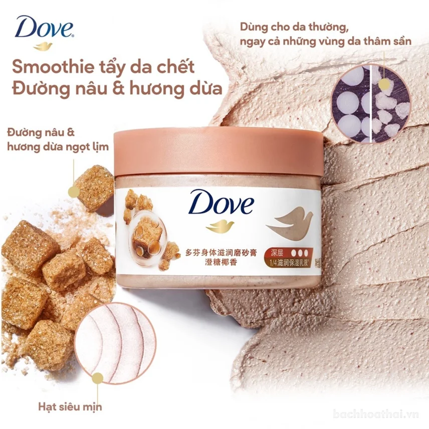 Tẩy tế bào chết dưỡng ẩm Dove body scrub 280gr ảnh 12