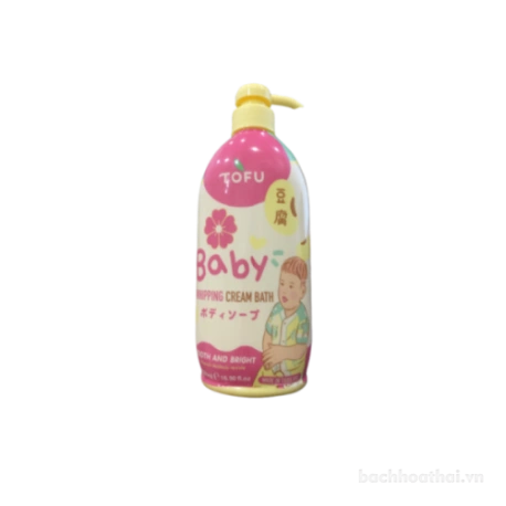 Kem tắm hữu cơ Tofu Baby Whipping Cream Bath Thái Lan ảnh 1