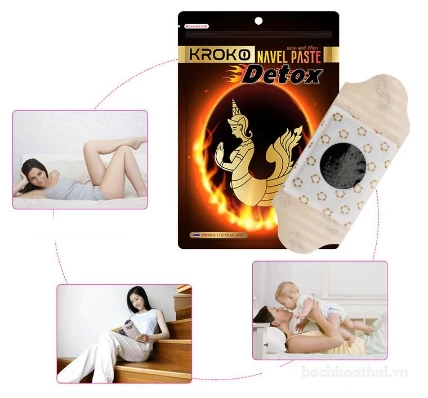 Túi dán nóng giảm mỡ Kroko Navel Paste Detox ảnh 5
