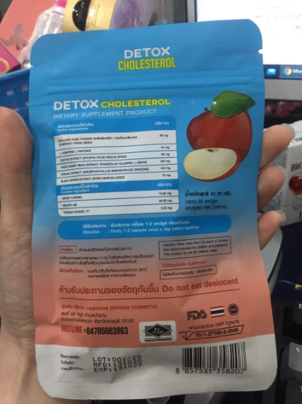 Viên khử mỡ giảm cân giấm táo Detox Cholesterol Thái Lan ảnh 2