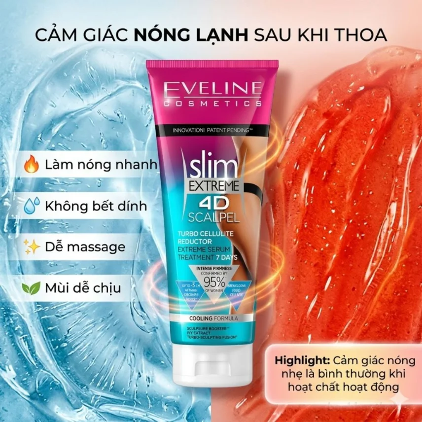 Serum dưỡng thể làm ấm thon gọn Eveline skil EXTRENE 4D ảnh 4