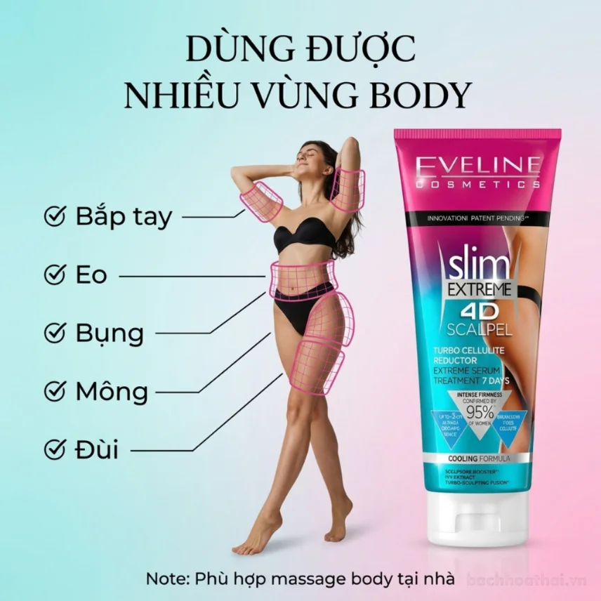 Serum dưỡng thể làm ấm thon gọn Eveline skil EXTRENE 4D ảnh 5