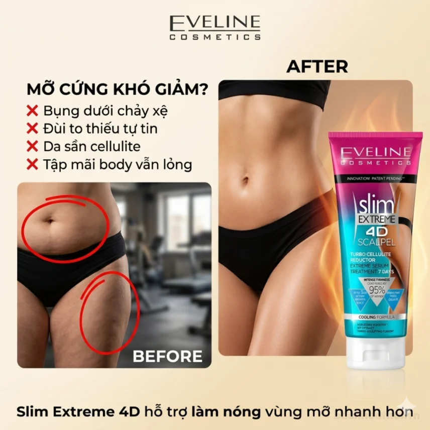 Serum dưỡng thể làm ấm thon gọn Eveline skil EXTRENE 4D ảnh 7