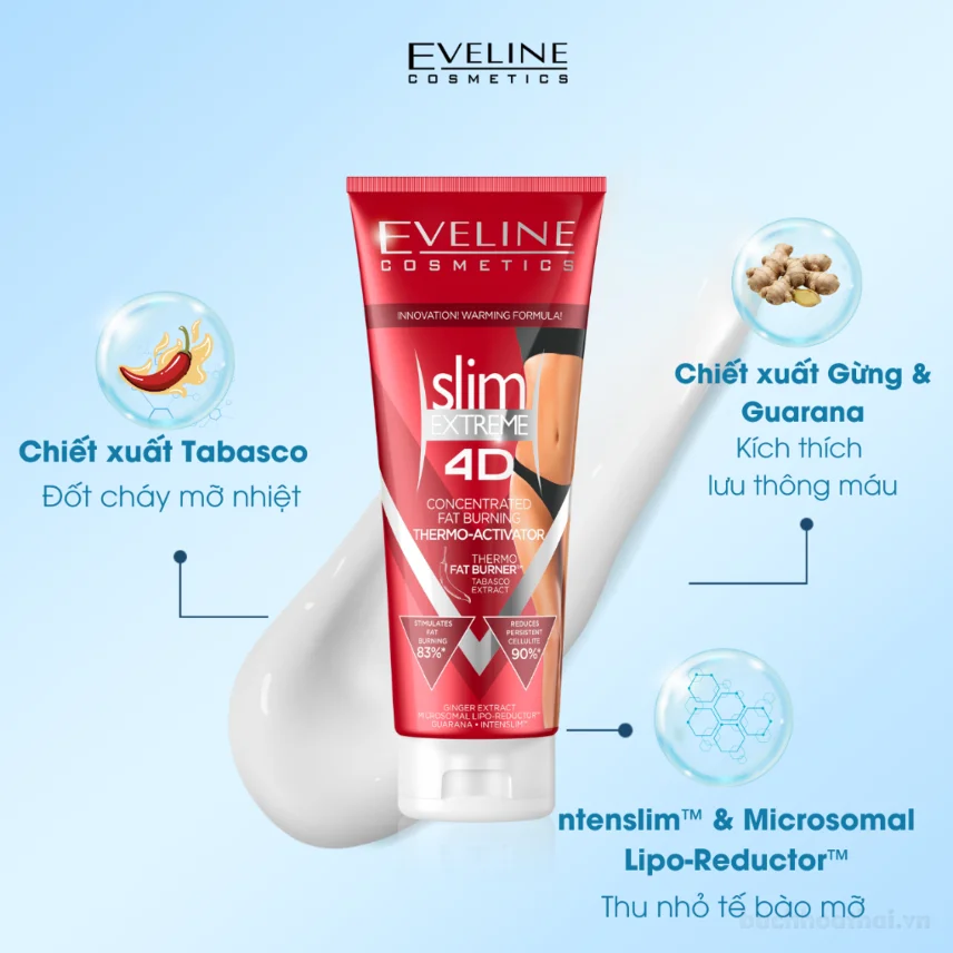 Serum dưỡng thể làm ấm thon gọn Eveline skil EXTRENE 4D ảnh 12