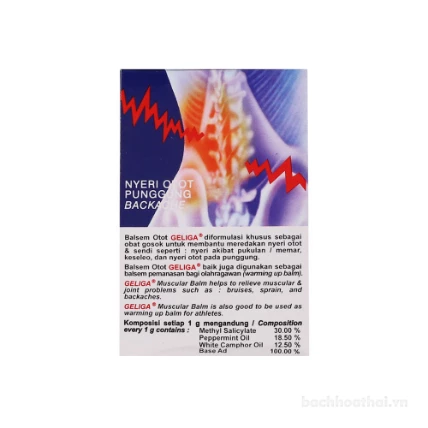 Dầu cù là lửa Geliga Muscular Balm Balsem Otot ảnh 7