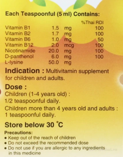 Siro ăn ngon tăng cân cho bé bổ xung Vitamin và L-Lysine Haemo-Vit Kids  ảnh 5