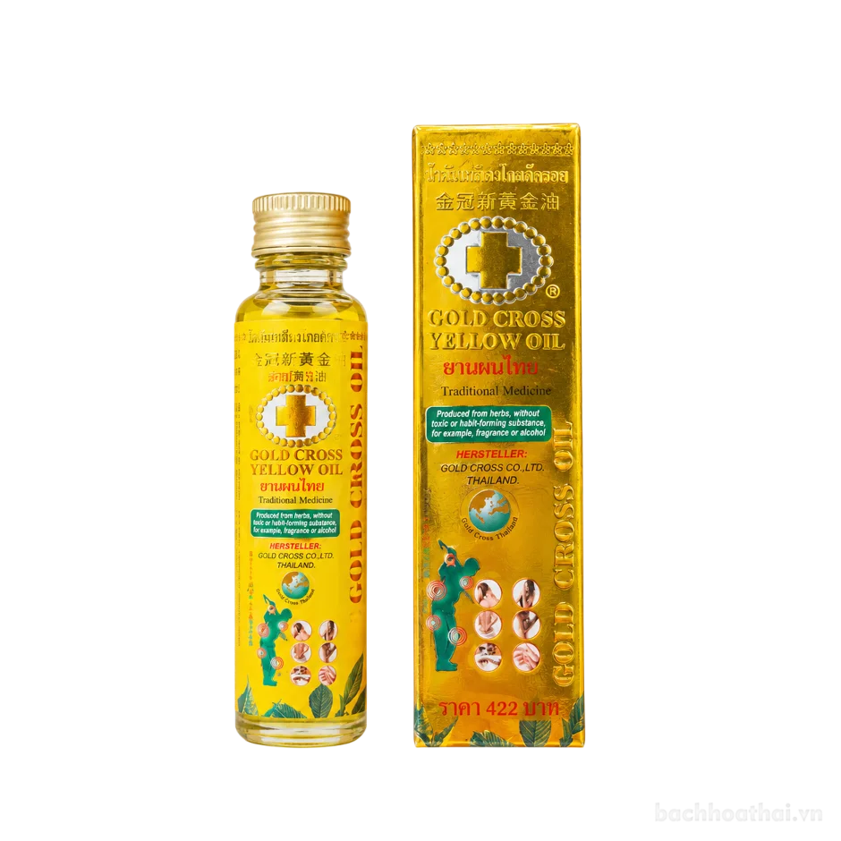 Dầu chữ thập vàng thảo dược Gold Cross Yellow Oil Thái Lan ảnh 12