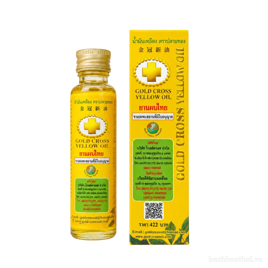 Dầu chữ thập vàng thảo dược Gold Cross Yellow Oil Thái Lan ảnh 2