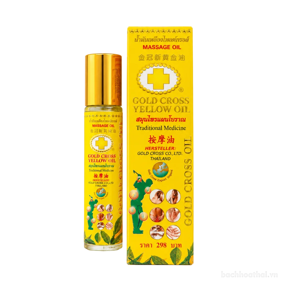 Dầu chữ thập vàng thảo dược Gold Cross Yellow Oil Thái Lan ảnh 11