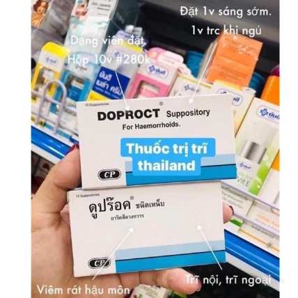 Thuốc đặt trị trĩ Doproct Suppository Haemorrhoid Thái Lan ảnh 4