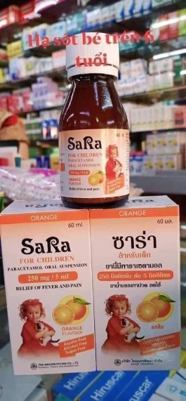 Siro hạ sốt giảm đau trẻ em Sara Paracetamol Oral Suspension For Children Thái Lan ảnh 10