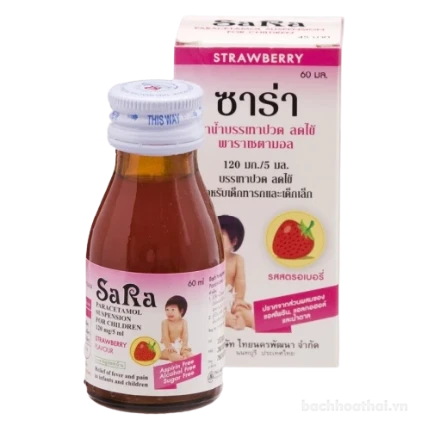 Siro hạ sốt giảm đau trẻ em Sara Paracetamol Oral Suspension For Children Thái Lan ảnh 17