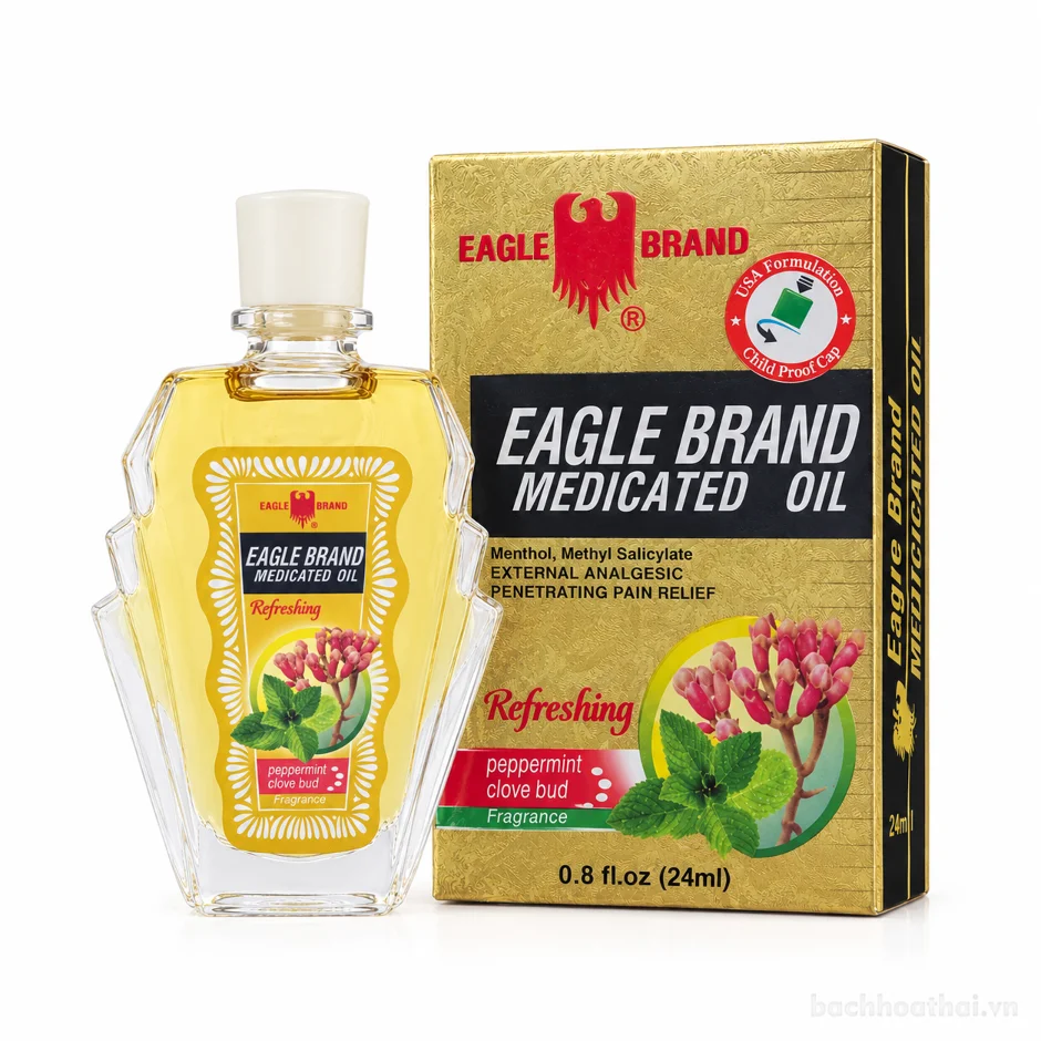 Dầu gió xanh hiệu con ó Eagle Brand Medicated Oil ảnh 16