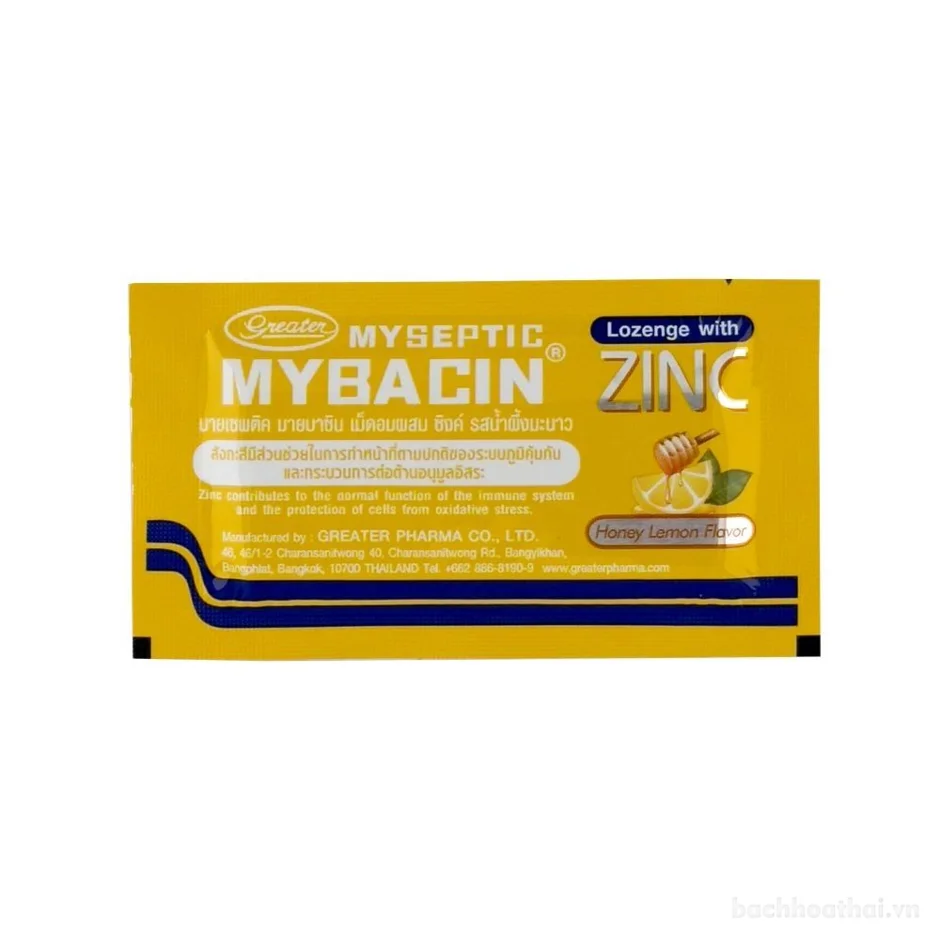 Kẹo ngậm hỗn hợp kẽm MYSEPTIC MYBACIN ZINC ảnh 13