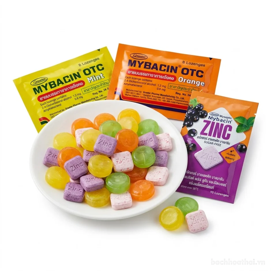Kẹo ngậm hỗn hợp kẽm MYSEPTIC MYBACIN ZINC ảnh 3